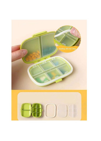 Компактний органайзер для таблеток на 8 відділень зелений (NS0058) No Brand (316026857)