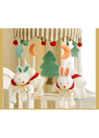 Музичний мобіль-карусель для дитячого ліжечка з плюшевими кроликами 31583 Різнобарвний No Brand (370080655)