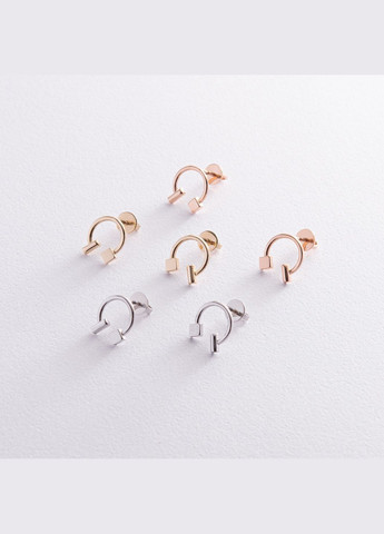 Сережки - пусети Дарсі у білому золоті с08317 Oniks (264023359)