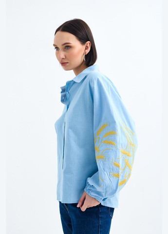 Блакитна жіноча сорочка "колосся" ESQ бавовна (318326857)