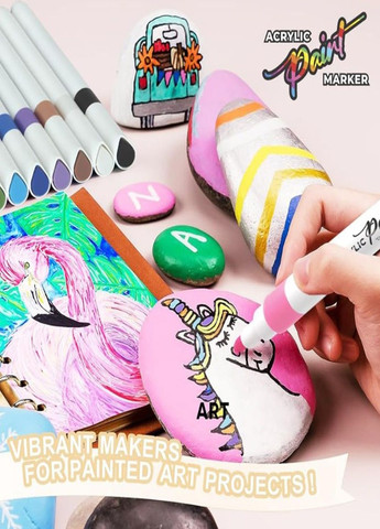 Художні акварельні акрилові маркери для скетчингу односторонні фломастери 24 кольорів No Brand (316654759)