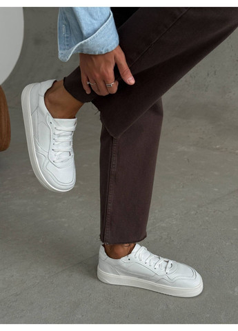 Белые анатомические кожаные кеды Helen