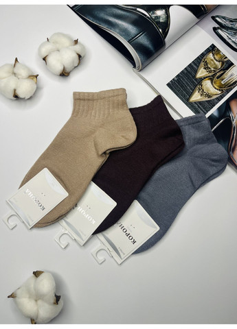 Комбинированные носки набор 3 пары кашемировые короткие Корона (360898022)