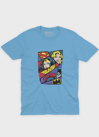 Голубая демисезонная футболка для мальчика с принтом супергероев dc (ts001-1-lbl-006-004-001-b) Modno