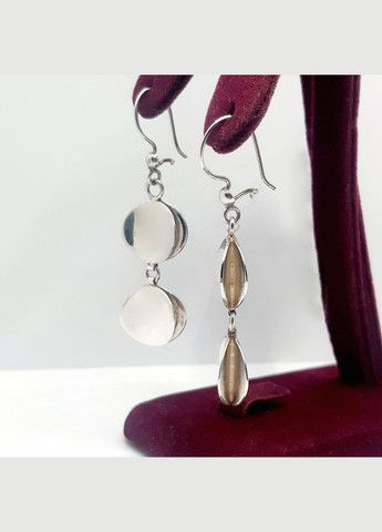 Серьги серебро 925° 9,80г. петли висячие родий () Marcello С-271 (305391301)