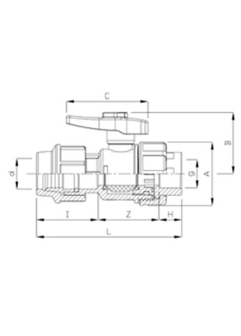 Kомпрессионный ПЭ шаровый кран 32 мм х 1" с внутренней резьбой ITAL (316088642)