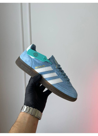 Голубые демисезонные кроссовки мужские и женские adidas spezial handball blue white | адидас специал голубые No Brand