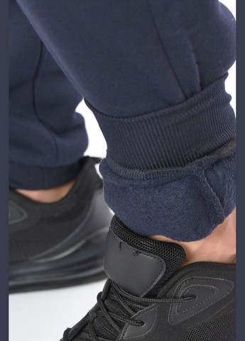 Темно-синие спортивные зимние зауженные брюки Let's Shop