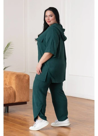 Костюм женский летний брючный батальный, ткань креп No Brand костюм (391175873)