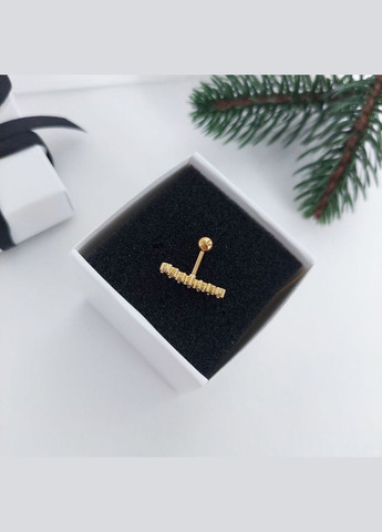 Сережка штанга для пірсингу хряща вуха, трагус, хелікса довга DeKolie (296660653)