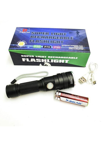 Ручний потужний акумуляторний яскравий ліхтар BL-611-P50 CREE XHP50 світлодіодний ліхтарик 18650 Bailong (297331150)