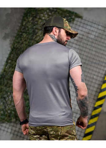 Тактична чоловіча футболка з принтом сіра No Brand (358203724)