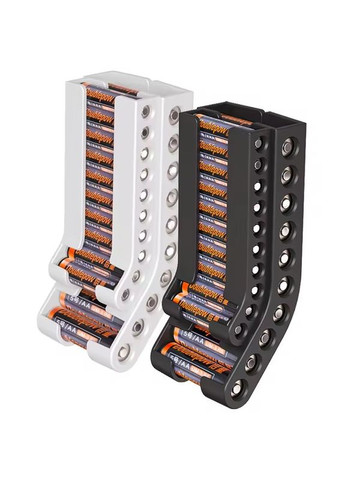 Тримач для батарей AA AAA настінний чорний органайзер для дому офісу компактний органайзер ProDobro (365441451)