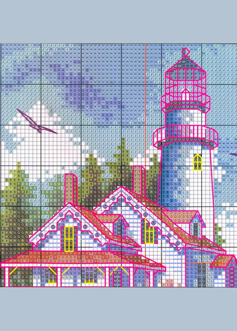 Набір для вишивання за нанесеною на канву схемою "Lighthouse (2)". AIDA 14CT printed, 21*30 см Joy Sunday (313614484)
