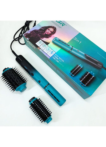 Електрична фен-щітка V-489 стайлер для укладання волосся 1300 Вт. Колір: синій VGR (364665378)