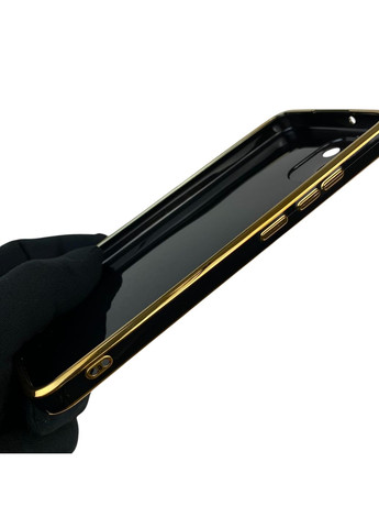 Чехол для Galaxy A03 SM-A035F с кольцом MagSafe с золотой окантовкой на самсунг а03 черный gs1 Samsung (366229087)