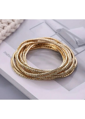 Браслети комплект 12 одиниць стрази золотисті No Brand (366088564)