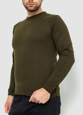 Оливковий (хакі) демісезонний светр чоловічий однотонний, колір бордовий, Ager