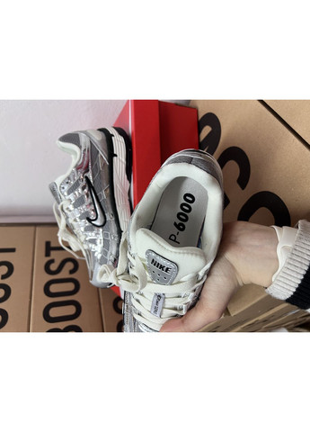 Комбіновані Осінні кросівки чоловічі nike p-6000 silver найк п-6000 No Brand
