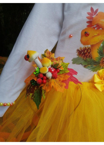 Білий святковий тематичний комплект для дівчинки "осінь" спідничний No Brand