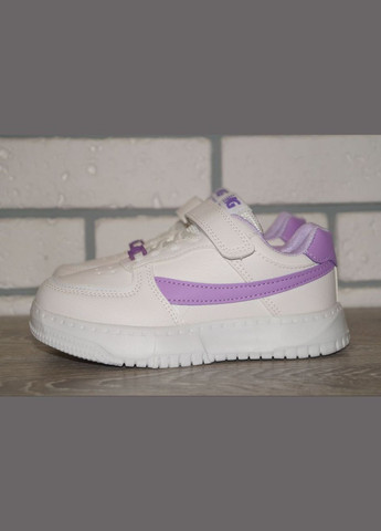 Белые демисезонные кроссовки демисезонные белые с фиолетовым YTOP LQ302-1-41