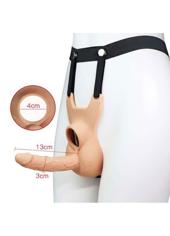 Анальний фалоімітатор на ремені для подвійного проникнення Vibrating Unisex 10 режимів вібрації Lovetoy (366887705)