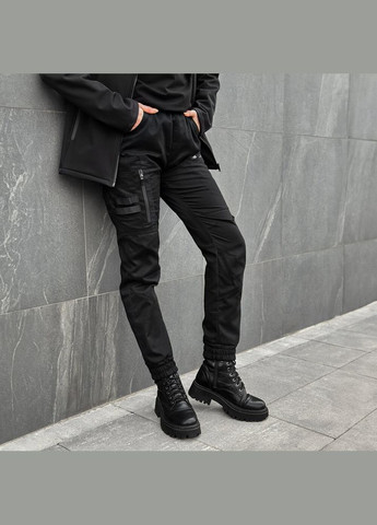 Черные повседневный демисезонные карго брюки Pobedov