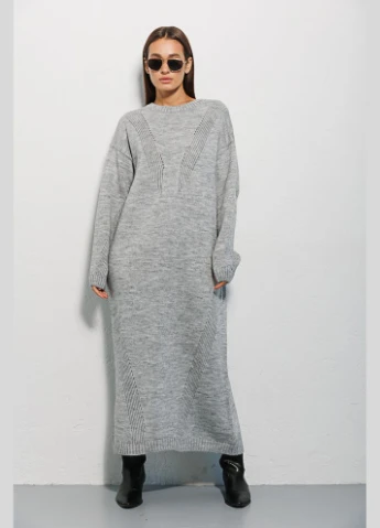 Серое вязаное платье oversize Arjen