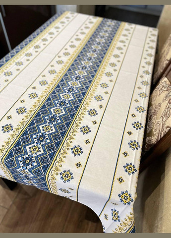 Скатертина з українським орнаментом гіпоалергенна 150х220 см Білий (П4КЕ05019-53) No Brand (306633114)