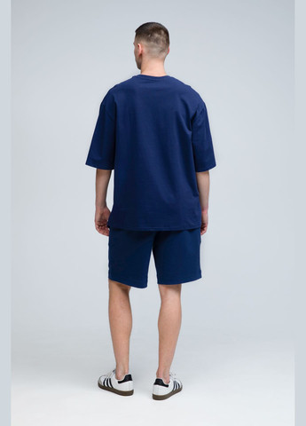 Костюм футболка оверсайз и шорты мужской темно-синий RAY Basic (331006493)