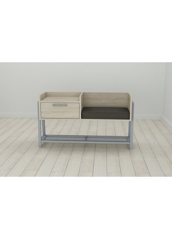 Банкетка с прикроватной тумбочкой Бланка 540x1000x320 металл Серый ДСП Сонома 16 мм (FRD-103041) Ferrum-decor (353500503)