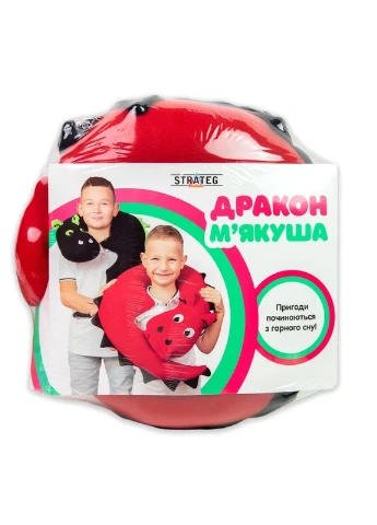 М'яка подушка Дракон М'якуша червоно-чорний (60611) Strateg (396528864)