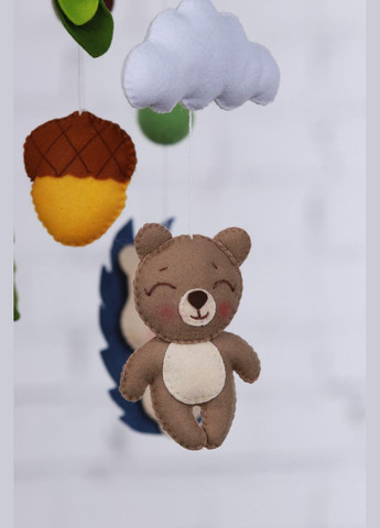 Дитячий музичний мобіль на ліжечко для немовлят WooolyWool «Лісовий сон» з 35 мелодіями (М023) No Brand (342758023)