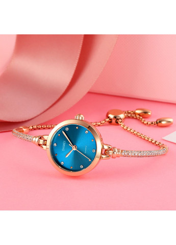 Часы 1805BU Blue кварцевые для женщин розовое золото стильные стрелочные часы ProDobro (367264166)