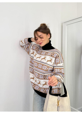 Бежевый демисезонный свитер в стиле оверсайз замеры в описании DK/DL Мода без кордонів