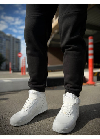 Зимовий спортивний костюм з начосом чорний худі + чорні штани Luna (349723096)