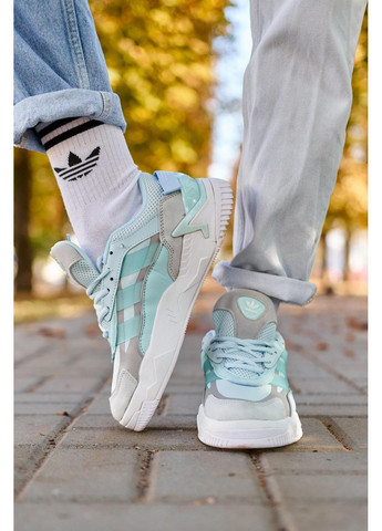 Білі Осінні кросівки чоловічі adidas niteball 2 light blue адідас найтбол No Brand