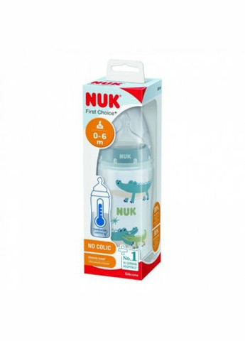 Пляшечка для годування NUK first choice plus крокодили 300 мл синя (268142438)