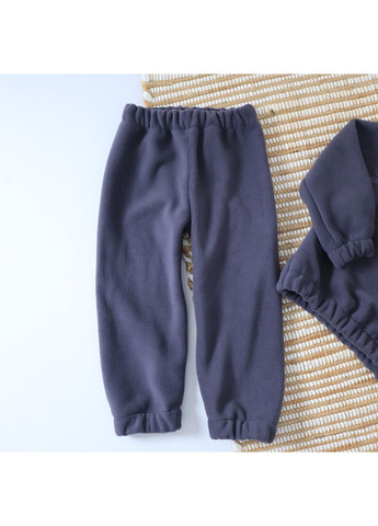 Темно-серый зимний детский теплый флисовый термо костюм (толстовка + штаны) темно-синий брючный No Brand