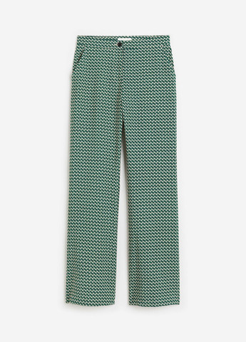 Штани розкльошені для жінки 1155258-006 зелений H&M (285694646)
