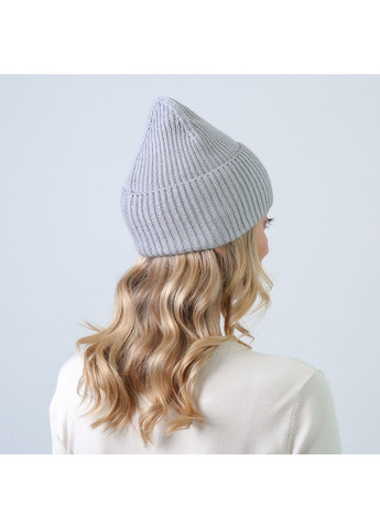 Шапка біні жіноча бавовна сіра МАВКА LuckyLOOK 873-537 (362893932)