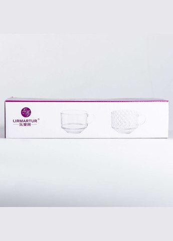 Набір чашок 6 шт для чаю та кави по 270 мл скляні прозорі HP-YH-69 Yiwu (322654087)