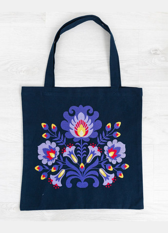 Шопер з вишивкою Квіткова казка чорний No Brand (327093786)