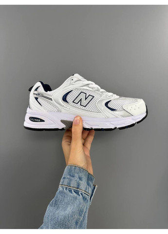 Белые демисезонные мужские кроссовки New Balance 530 White Silver Navy MR530SG Нью Беланс 530