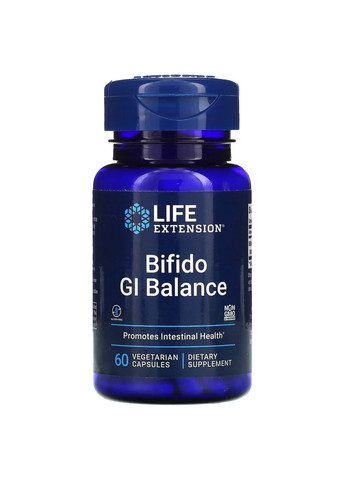 Пробиотики и пребиотики Bifido GI Balance, 60 вегакапсул Life Extension (293342973)