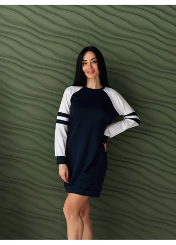 Темно-синее кэжуал платье Fashion Girl
