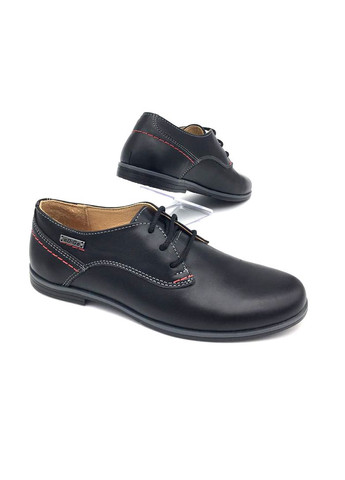 Черные подростковые кожаные туфли на шнуровке. со шнурками Fashion