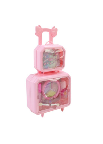 Дитячий косметичний набір з тінями, помадою, лаком та аплікатором у валізці 10×7×5 см - No Brand UKR2410 (371925689)