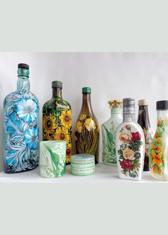 Декоративная бутылка с ручной росписью "Цветущее дерево" No Brand (349842570)