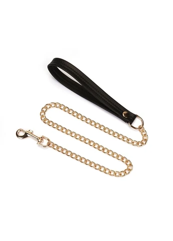 Ошейник с поводком Black Organosilicon Collar with Leash, экокожа - CherryLove Liebe Seele (339867111)
